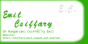 emil csiffary business card